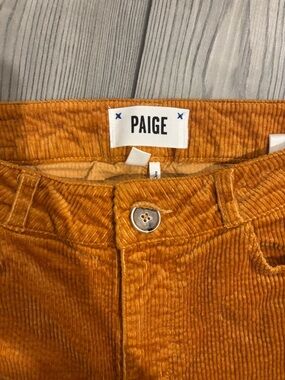 PAIGE Golden Orange Corduroy Pants